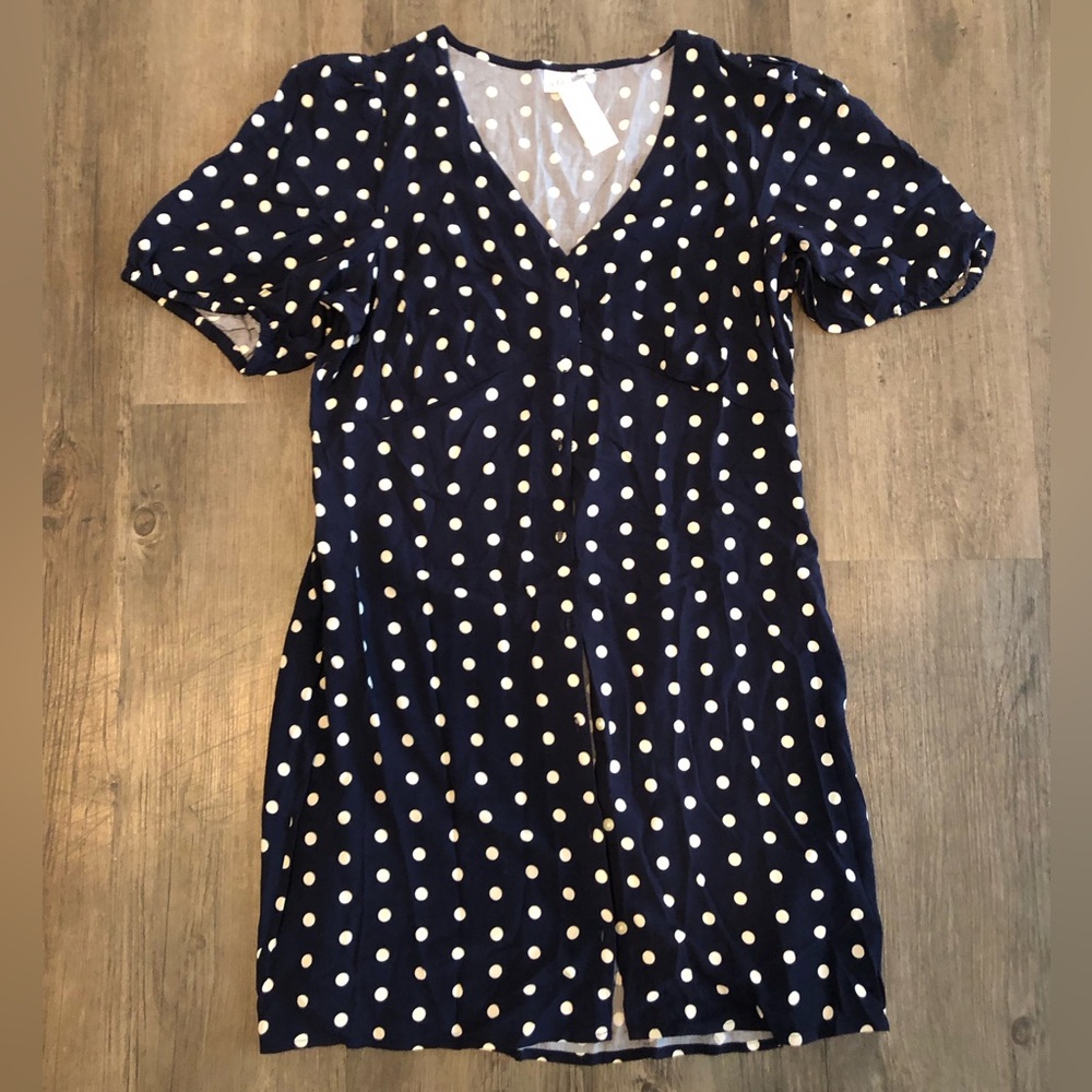 Gap Puff Sleeve Button-Front Mini Dress size large
